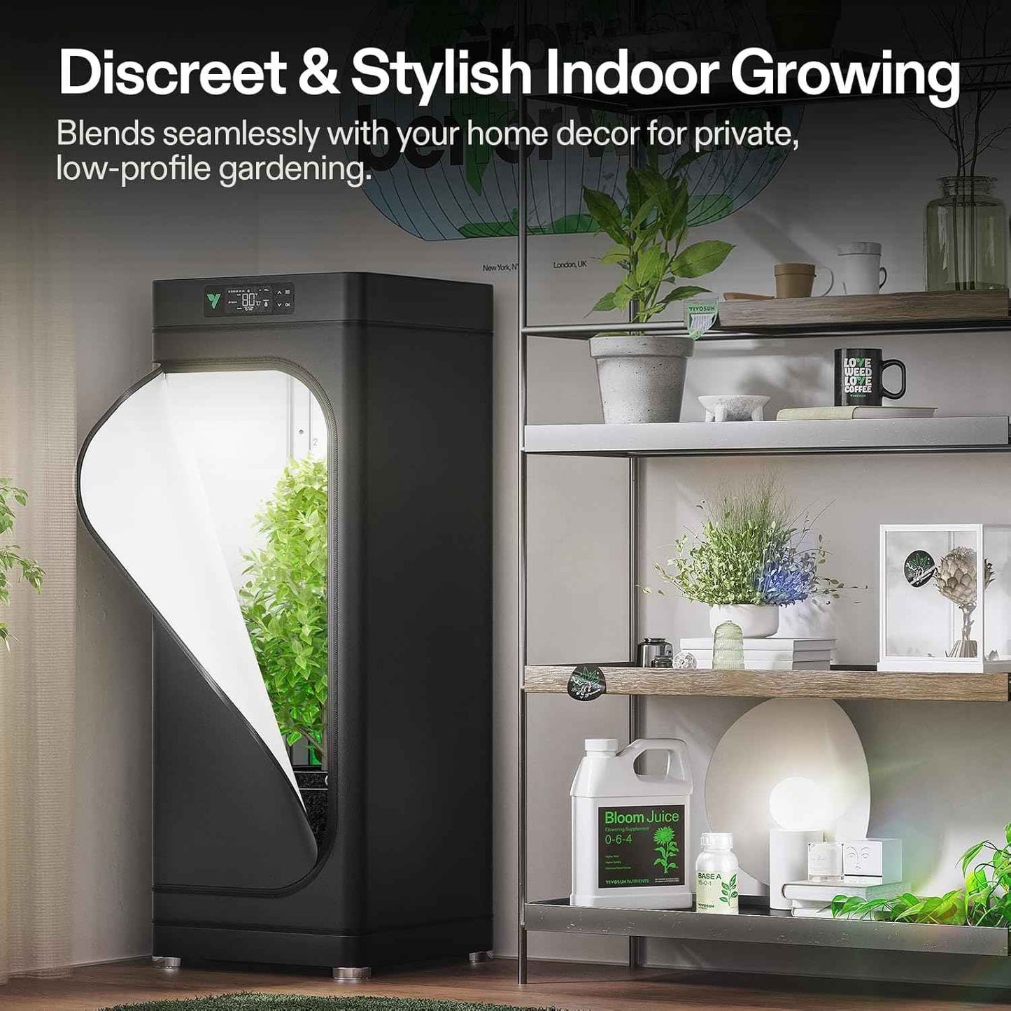 Vivosun VGrow Smart Grow Box + Exclusive Upgrade Package – Automatische Slimme Kweekbox met 100W Full Spectrum LED, App-Bediening & Klimaatregeling