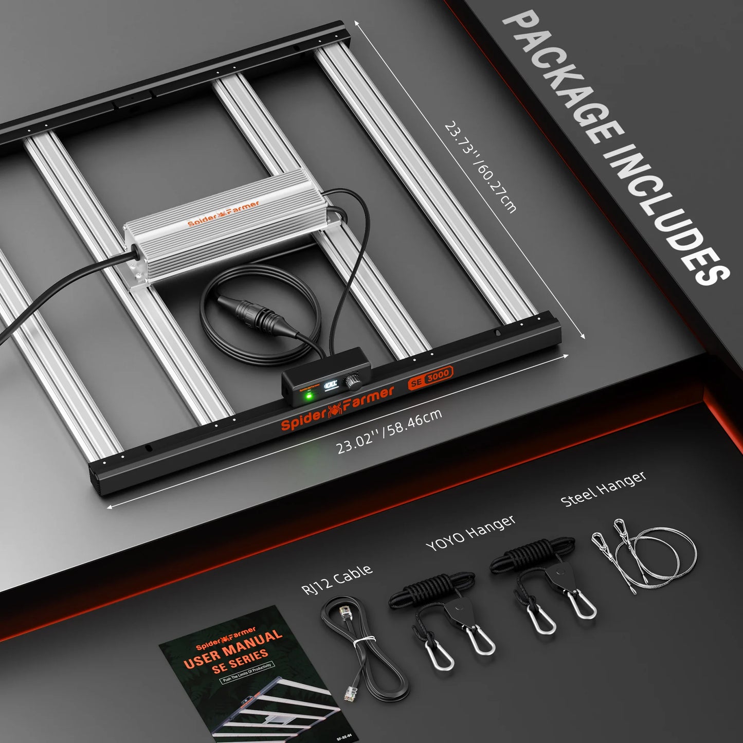 spider farmer se3000 led kweeklamp compact design hydroponics indoor pflanzen