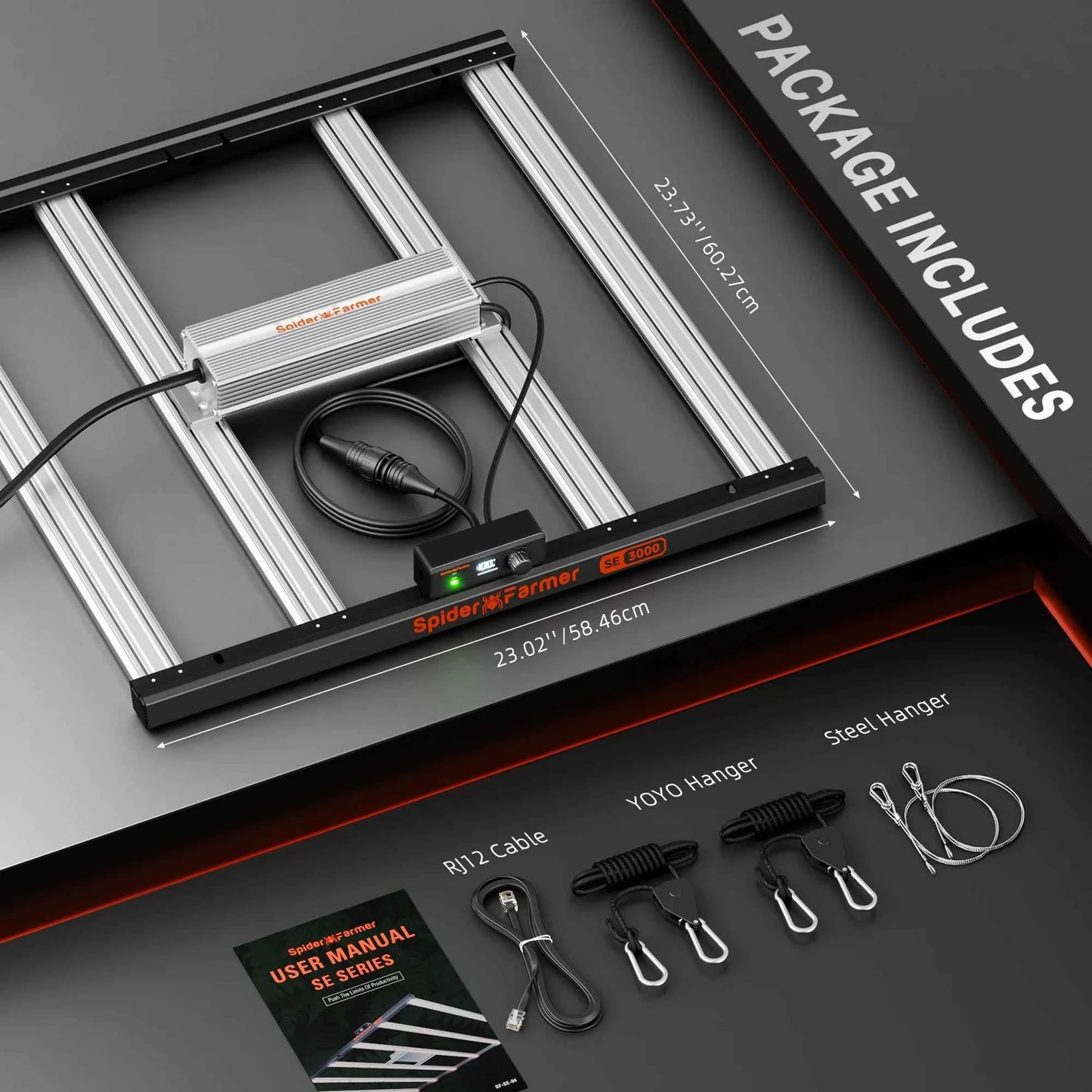 Spider Farmer SE3000 300W Samsung LM301H EVO LED Kweeklamp – 2,85 µmol/J Full Spectrum met Bluetooth & WiFi APP Control