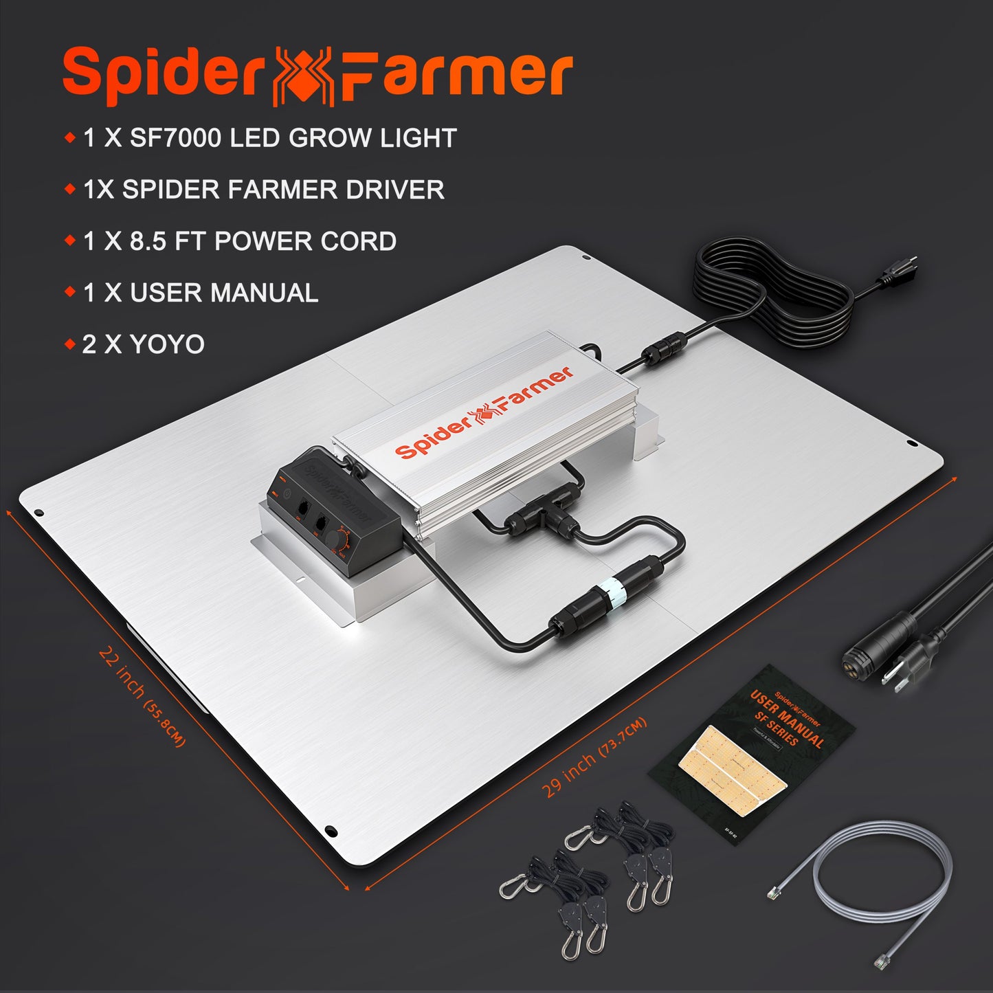 Spider Farmer SF7000 – Dimbare Full Spectrum LED Kweeklamp (2.9 µmol/J)