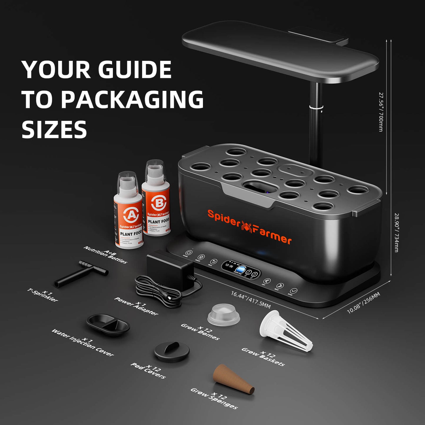 spider farmer 60x60x80 cm reflective tent smartg12 hydroponic system indoor garden