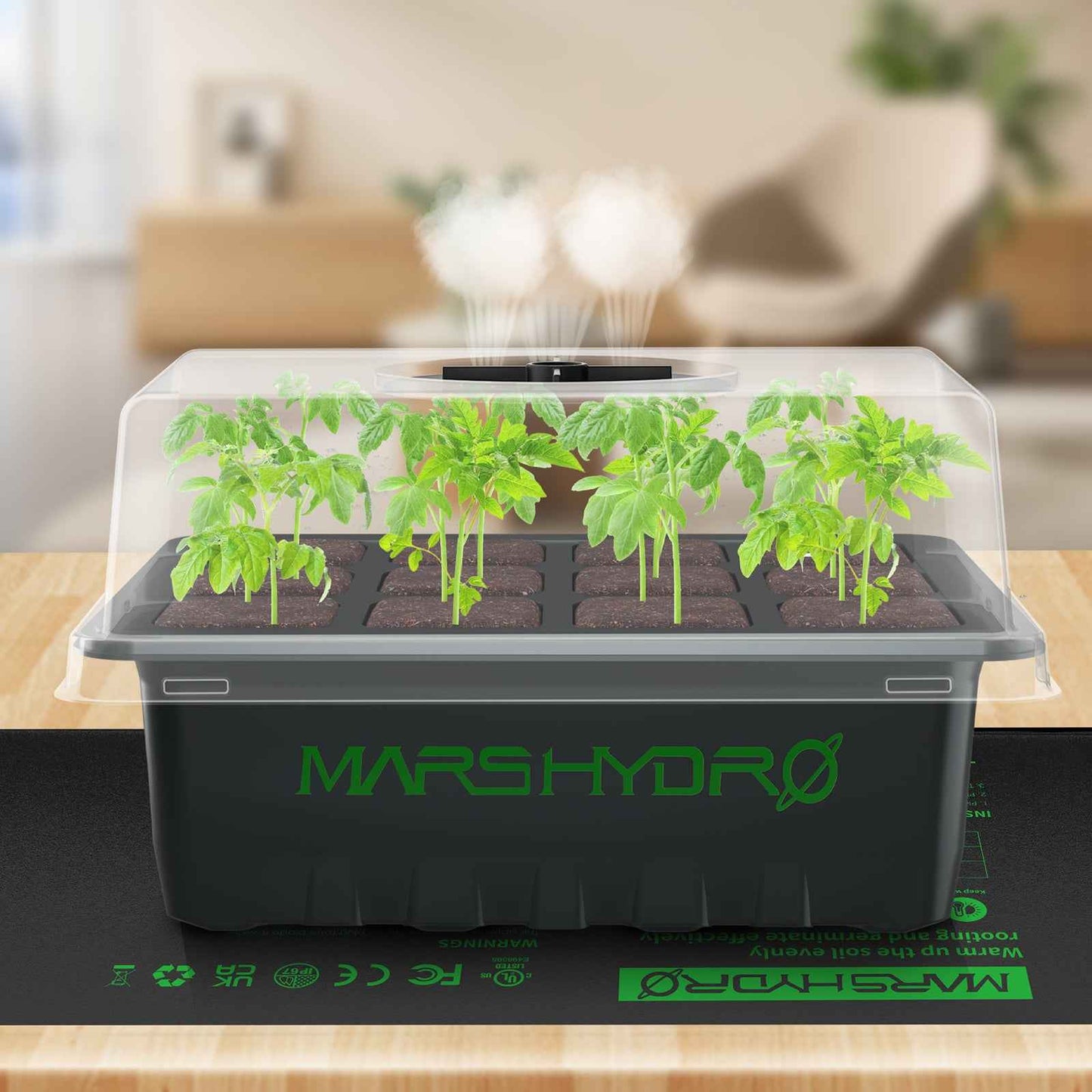 Mars Hydro Zaaibakjes 4-Pack – Professionele Ontkiemingstrays met Koepel voor Zaden & Stekken in Binnenkweek