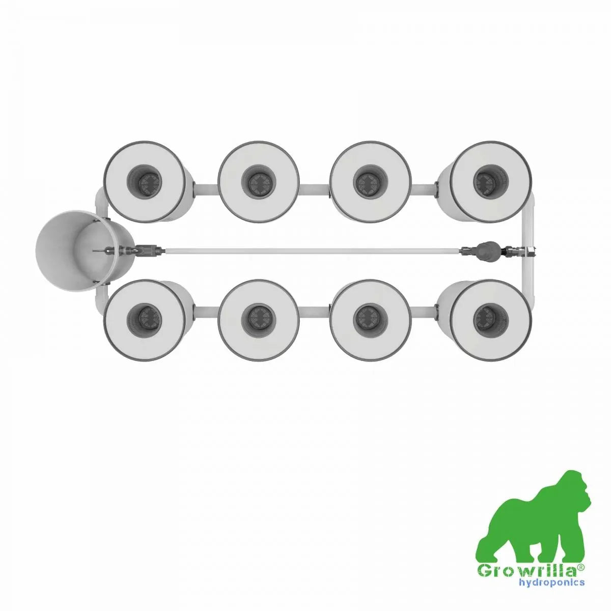 growrilla rdwc pro 8-potten kweeksysteem deep water culture hydroponik