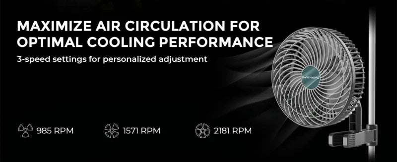 Mars Hydro 6 Inch Clip Fan oscillerende kweektent ventilator | Oscillating Grow Tent Clip Fan | Oszillierender Clip Ventilator 15cm