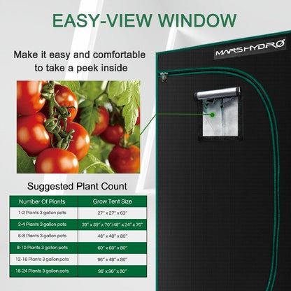 Mars Hydro 100x100x180 Grow Tent window