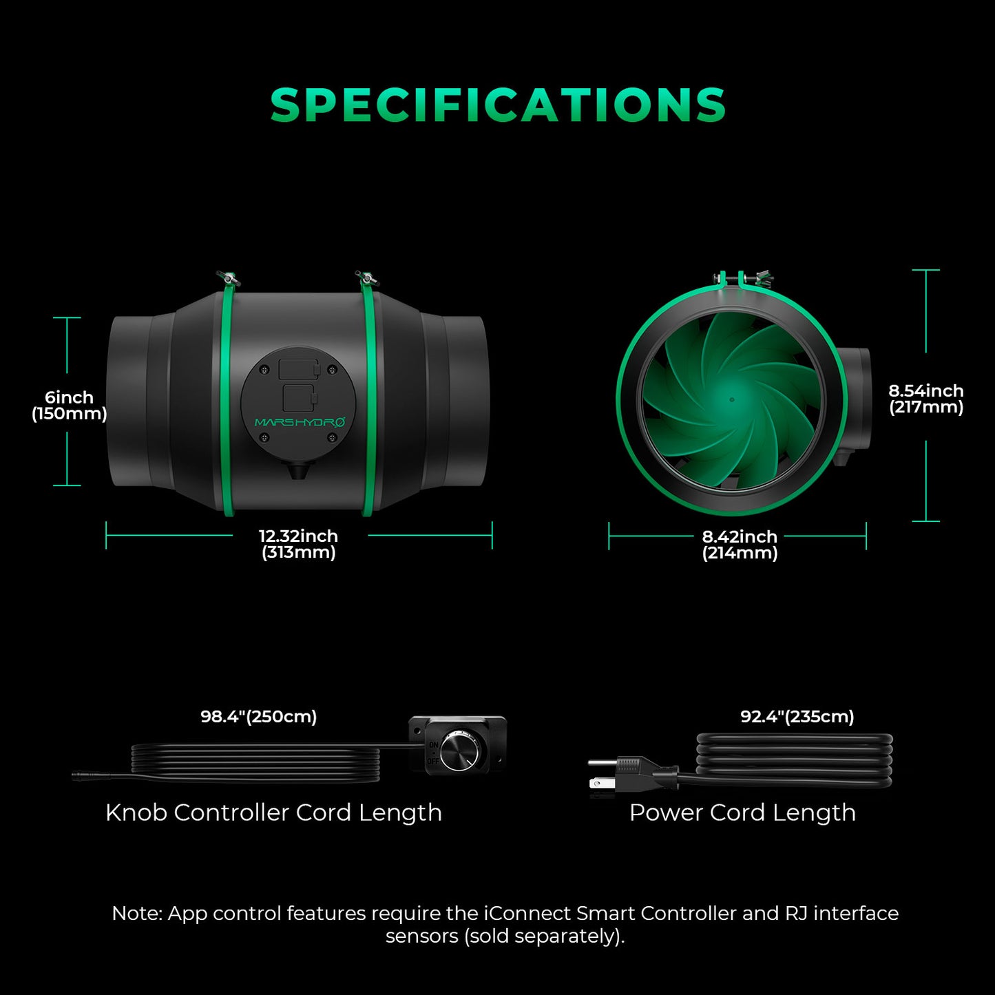 Mars Hydro iFresh 6″ (15cm) Inline Duct Fan