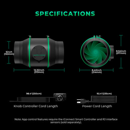 Mars Hydro iFresh 6″ (15cm) Inline Duct Fan