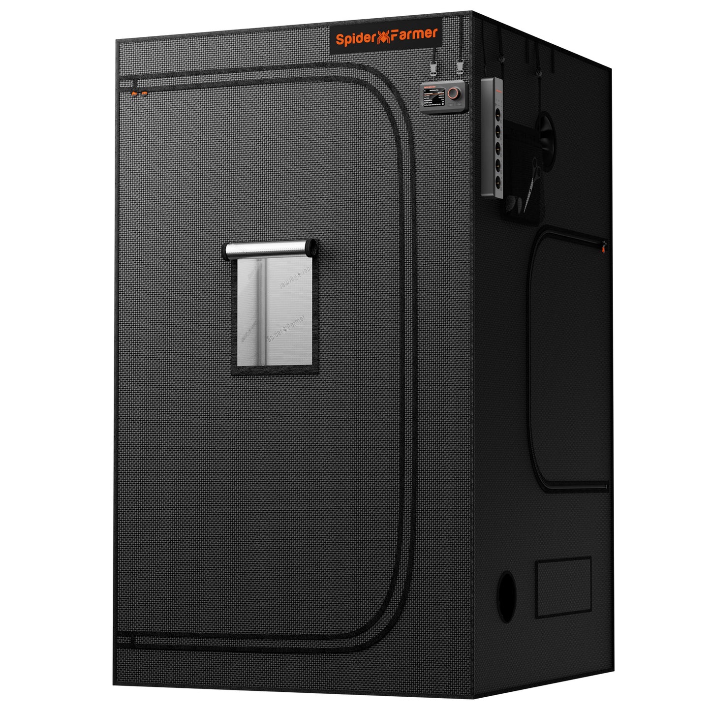 Spider Farmer 120x120x200 cm kweektent met 1680D lichtdichte stof en hoog reflecterende Mylar binnenzijde / Spider Farmer 120x120x200 cm grow tent with 1680D lightproof fabric and highly reflective Mylar interior / Spider Farmer 120x120x200 cm Growzelt mit 1680D lichtdichtem Stoff und hochreflektierendem Mylar-Innenraum