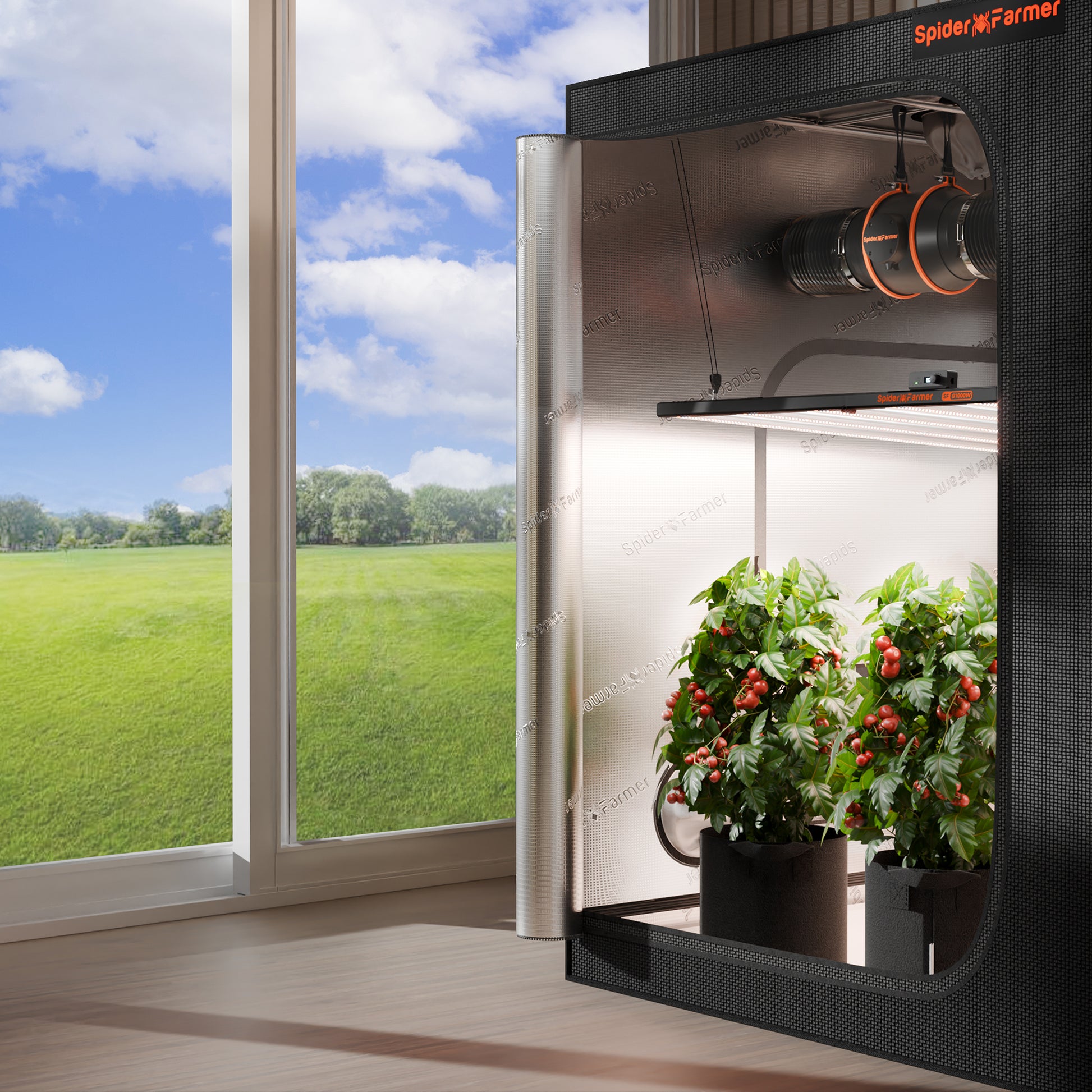 1000W WiFi LED kweeklamp voor professionele binnenkweek 150x150 cm mit Bluetooth Steuerung und Dimmfunktion