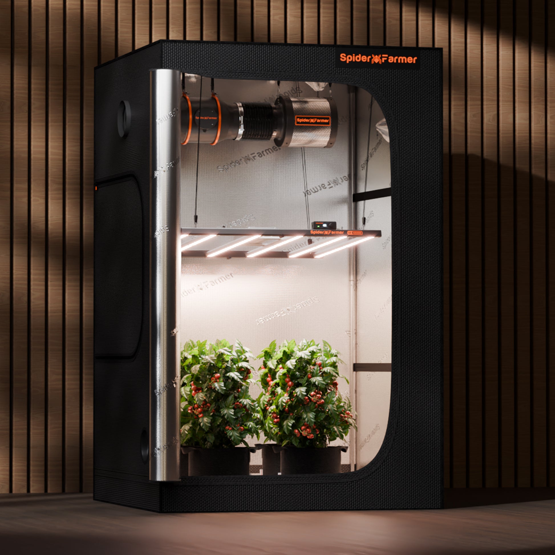 Spider Farmer G5000 smart LED grow light voor vegetatieve groei en bloeifase