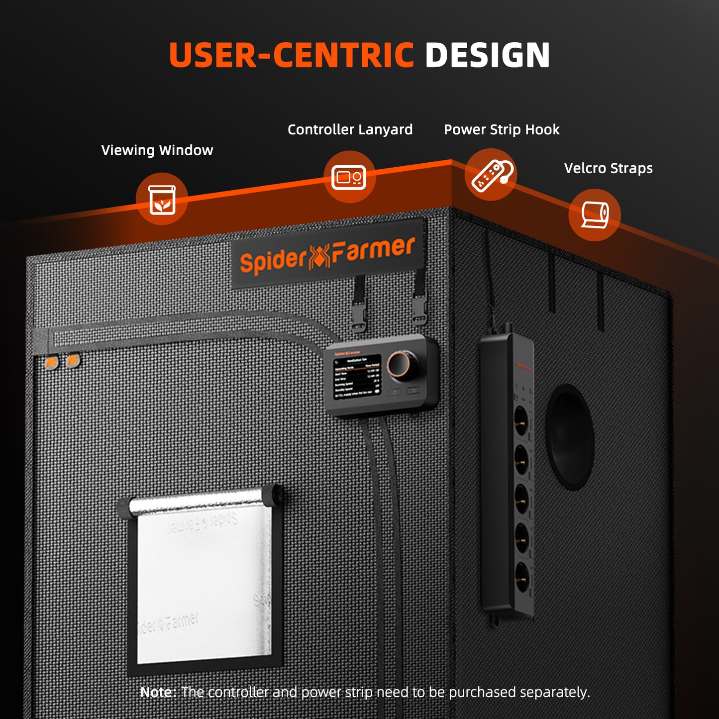 Compacte Spider Farmer 70×70 grow tent met lichtdichte Oxford stof / Compact Spider Farmer 70×70 grow tent with lightproof Oxford fabric / Kompaktes Spider Farmer 70×70 Growzelt mit lichtdichtem Oxford-Gewebe