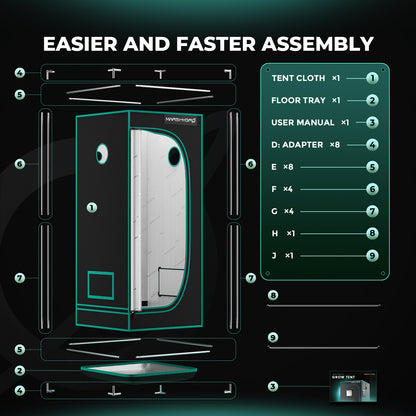 Mars Hydro 60x60x140 Grow Tent assembly