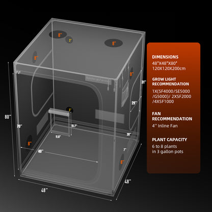 Lichtdichte Spider Farmer grow tent met maximale lichtreflectie / Lightproof Spider Farmer grow tent with maximum light reflection / Lichtdichtes Spider Farmer Growzelt mit maximaler Lichtreflexion