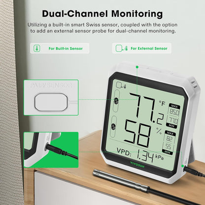 VIVOSUN AeroLab THB1S – Slimme Bluetooth Hygrometer &amp; Thermometer