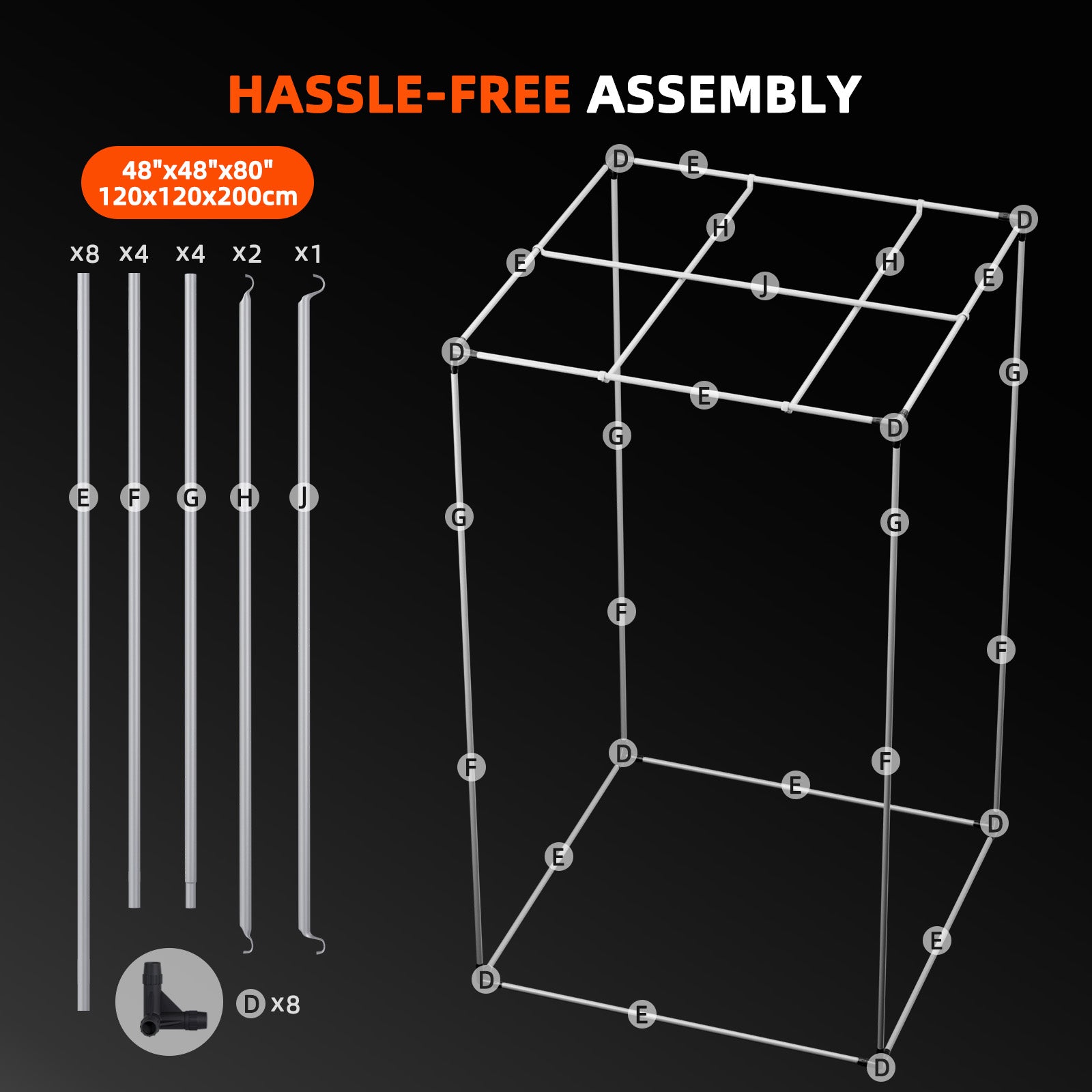 120x120x200 cm hydroponische kweekruimte voor LED grow setups / 120x120x200 cm hydroponic grow space for LED grow setups / 120x120x200 cm hydroponischer Growraum für LED-Grow-Setups