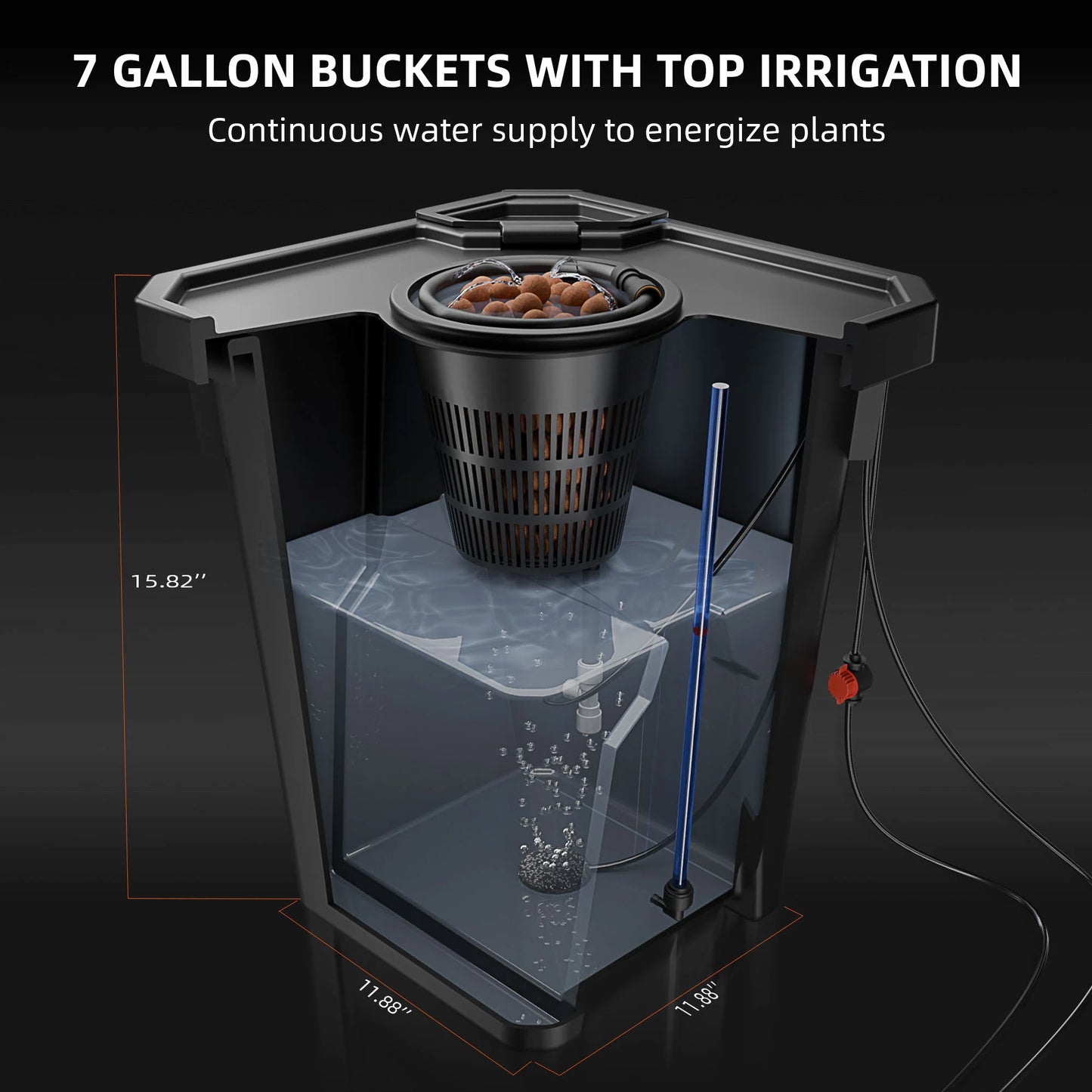 Spider Farmer DWC Hydroponics System med Top Drip Kit - 7 gallon 2 ämnen