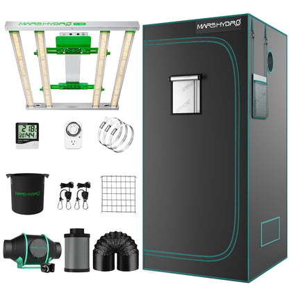 Mars Hydro Kweek Tent Kit Compleet FC3000 EVO Full Grow 100x100x180cm met Speed Controller