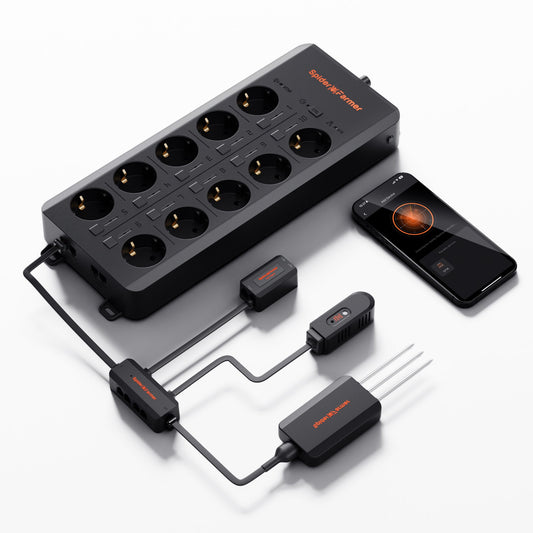 Spider Farmer GGS AC10 Power Strip Kit – slimme klimaatcontroller voor kweektent / smart grow tent controller with 10 outlets / smarte Growzelt-Controller mit 10 Steckdosen