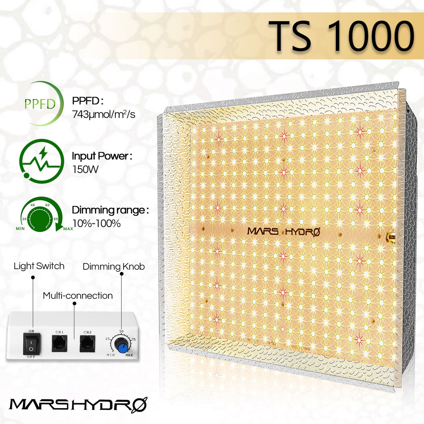 MARS HYDRO TS1000 2,4 µmol/J 150W