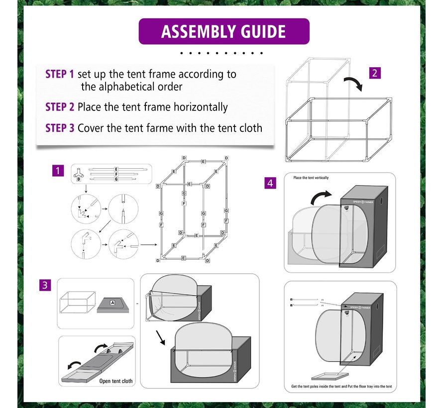 Spider Farmer 120x120x200cm Odlingstält