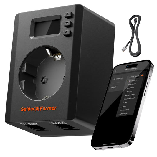 Spider Farmer S-Station slimme stekker voor indoor kweek | Smart plug for indoor growing | Smart Steckdose für Indoor Grow