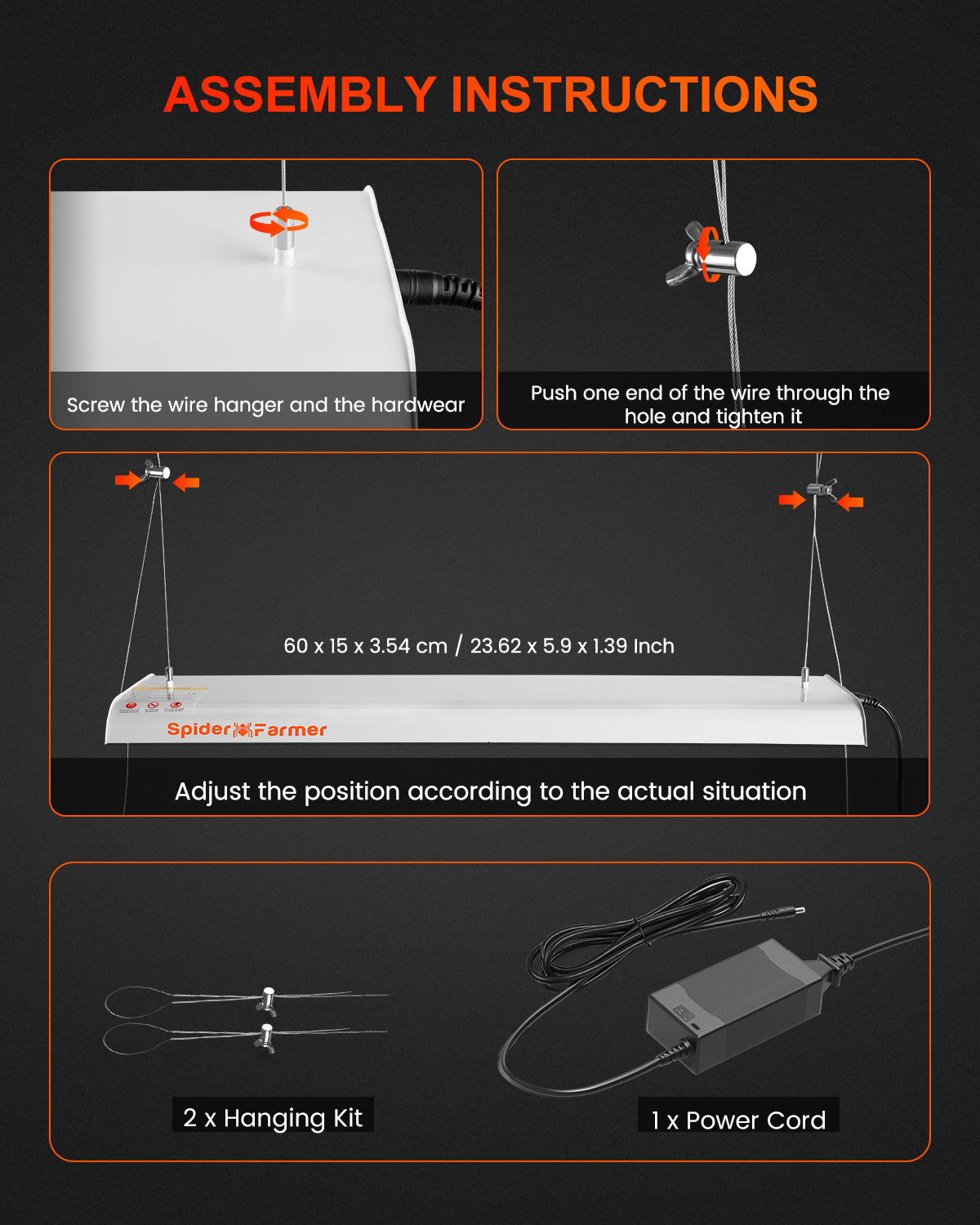 60x60 cm dekking LED kweeklamp binnen / 60x60 cm coverage LED grow light indoor / 60x60 cm Abdeckung LED Pflanzenlampe Indoor