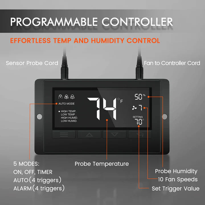 Spider Farmer SF1000EVO komplett odlarsats 70x70x160 100W 3,14 µmol/J Smart Monitor odlingssats