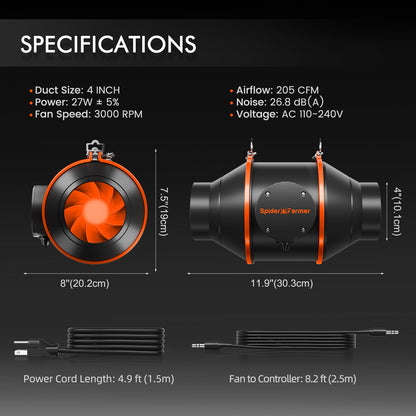 Spider Farmer G3000 Kweek Tent Kit Compleet 90x90x180cm Full Spectrum Speed Controller