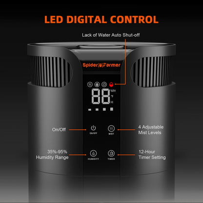 16L ultrasone koele mist luchtbevochtiger 1400ml/u voor binnenkweek | 16L ultrasonic cool mist humidifier 1400ml per hour for indoor growing | 16L Ultraschall Kaltnebel Luftbefeuchter 1400ml pro Stunde für Indoor Anbau