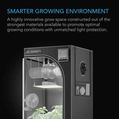 AC Infinity CLOUDLAB 722 – Advance Grow Tent 2x2, 2000D Diamond Mylar Canvas, 60 cm x 60 cm x 180 cm