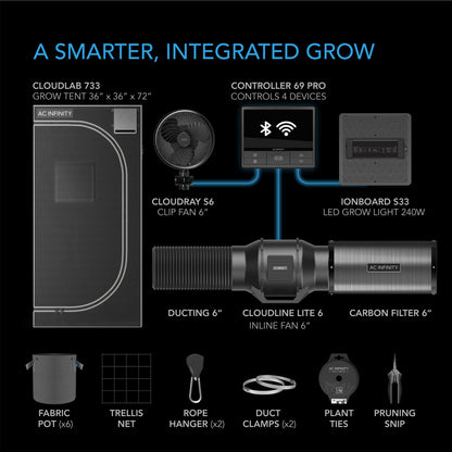 AC Infinity Advance Grow Tent Kit System 90x90x180 – Compleet Systeem met WiFi-Integratie