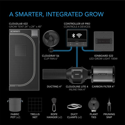 AC Infinity Advance Grow Tent Kit System 60x60x180 – Kit met WiFi-Integratie