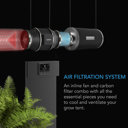 AC Infinity Air Filtration Kit PRO 150 mm – Inline Fan met Slimme Controller, Koolstoffilter en Ducting Combo