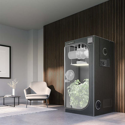 AC Infinity CLOUDLAB 722 – Advance Grow Tent 2x2, 2000D Diamond Mylar Canvas, 60 cm x 60 cm x 180 cm