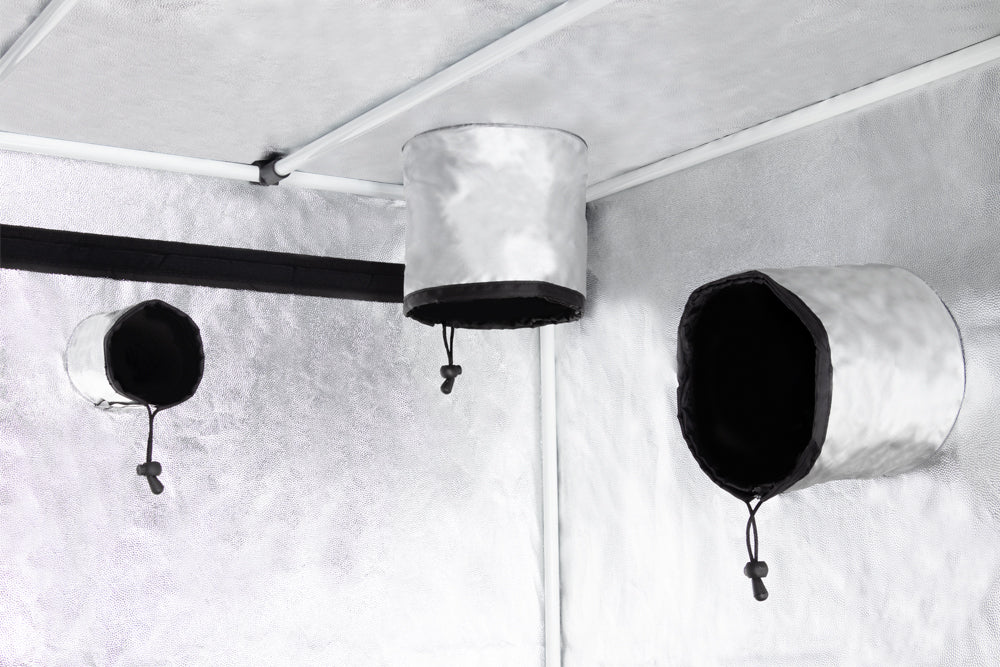 120x120 bloeifase kweektent opstelling / 120x120 flowering grow tent configuration / 120x120 Blütephase Growzelt