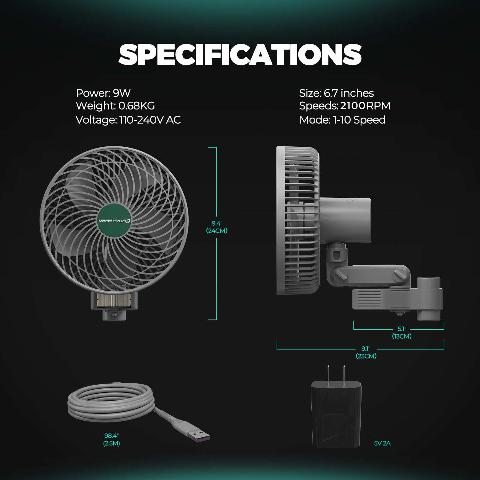 Mars Hydro M6 smart app compatibele kweektent ventilator – Mars Hydro M6 smart app compatible grow tent fan – Mars Hydro M6 App kompatibler Growbox Ventilator