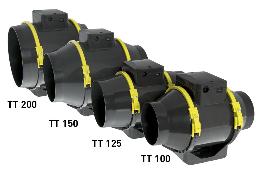 Inline TT ventilator 150mm voor bloeifase klimaatregeling / Inline TT fan 150mm for flowering climate control / Inline TT Ventilator 150mm für Blüte Klimakontrolle