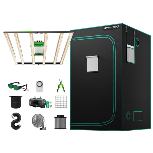 Mars Hydro FC-E4800 complete kweektent kit 120x120 LED groeilamp | Grow tent kit indoor plants | Growbox Set Pflanzenlampe