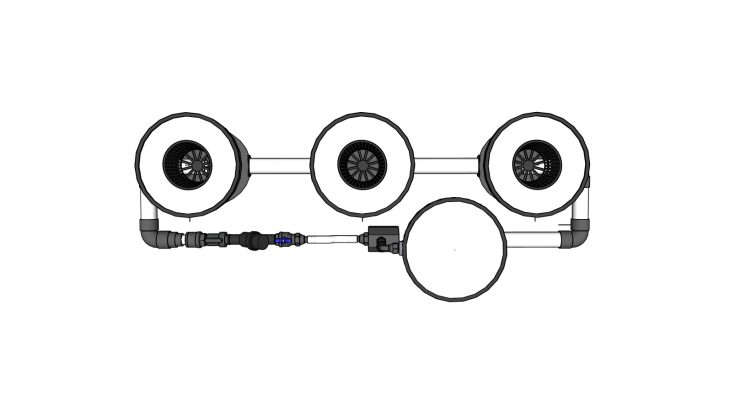 Growrilla (R)DWC PRO Hydroponic System – 3 in-line behållare