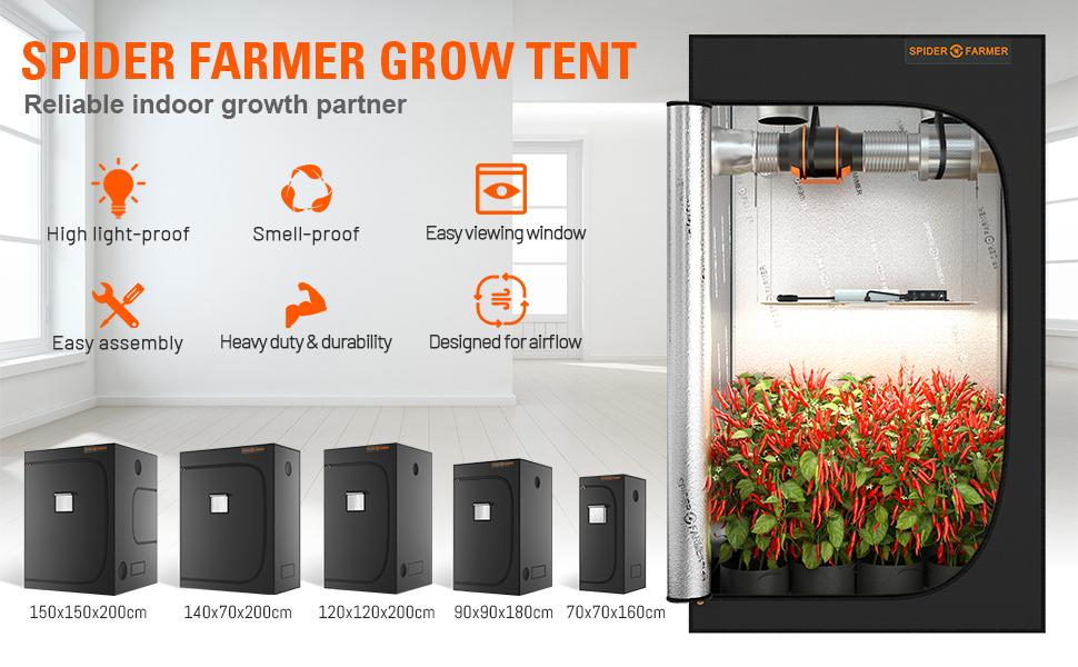 Spider Farmer 90x90x180cm Grow Tent