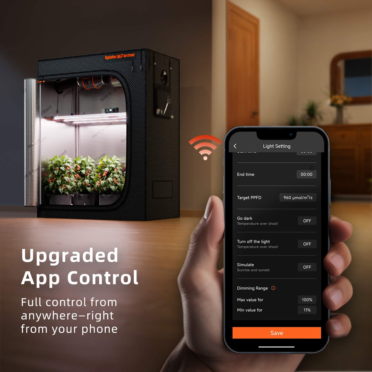 Professionelle LED Growlampe mit Bluetooth und WiFi App Steuerung