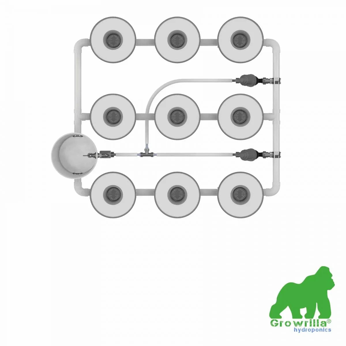 Growrilla (R)DWC PRO Hydroponic System – 9 behållare