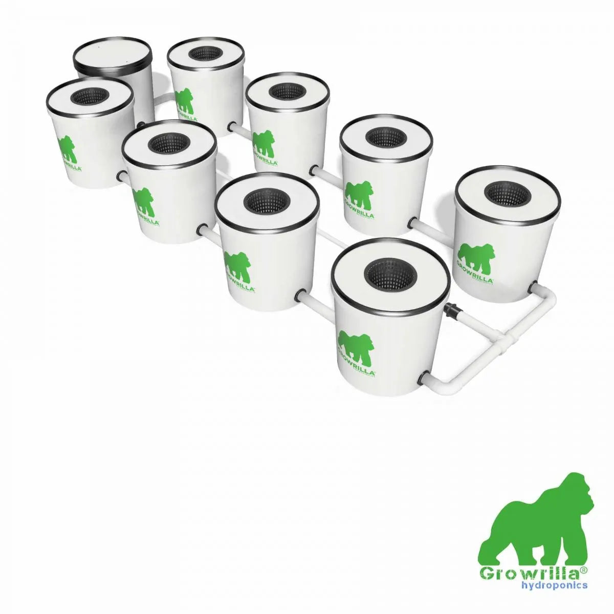 Growrilla (R)DWC Hydroponic 2.0 System – 8 behållare