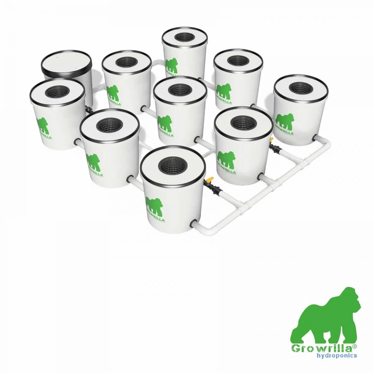 Growrilla (R)DWC Hydroponic 2.0 System – 9 behållare