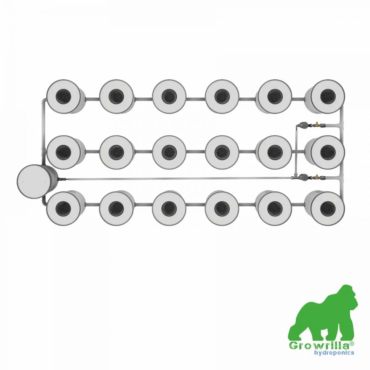 Growrilla (R)DWC Hydroponic 2.0 System – 18 behållare