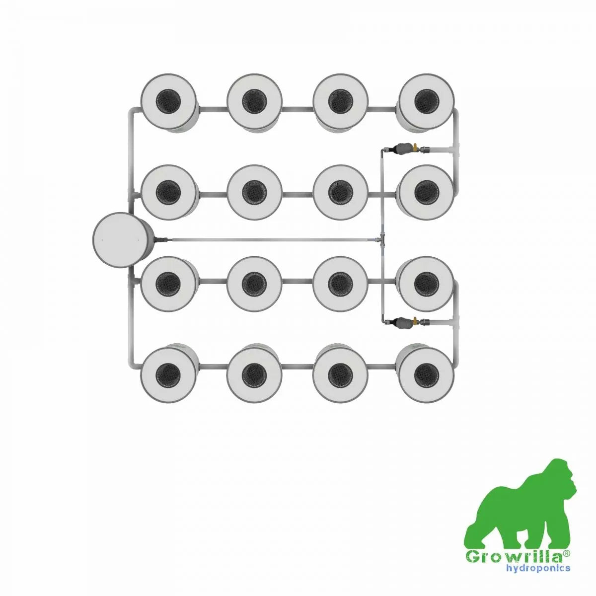 Growrilla (R)DWC Hydroponic 2.0 System – 16 behållare