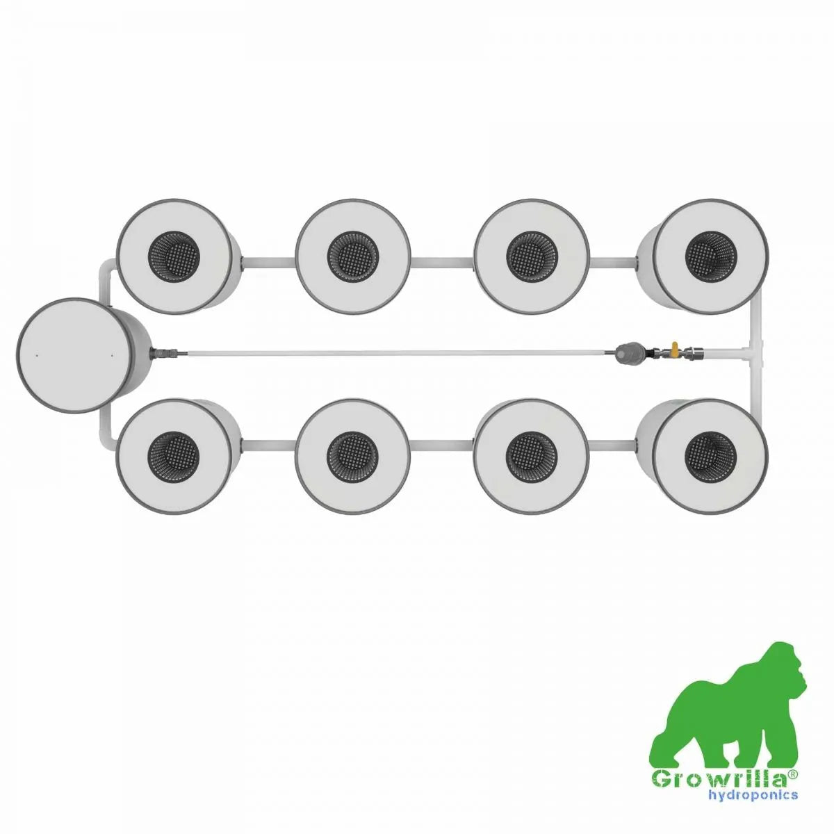 Growrilla (R)DWC Hydroponic 2.0 System – 8 behållare