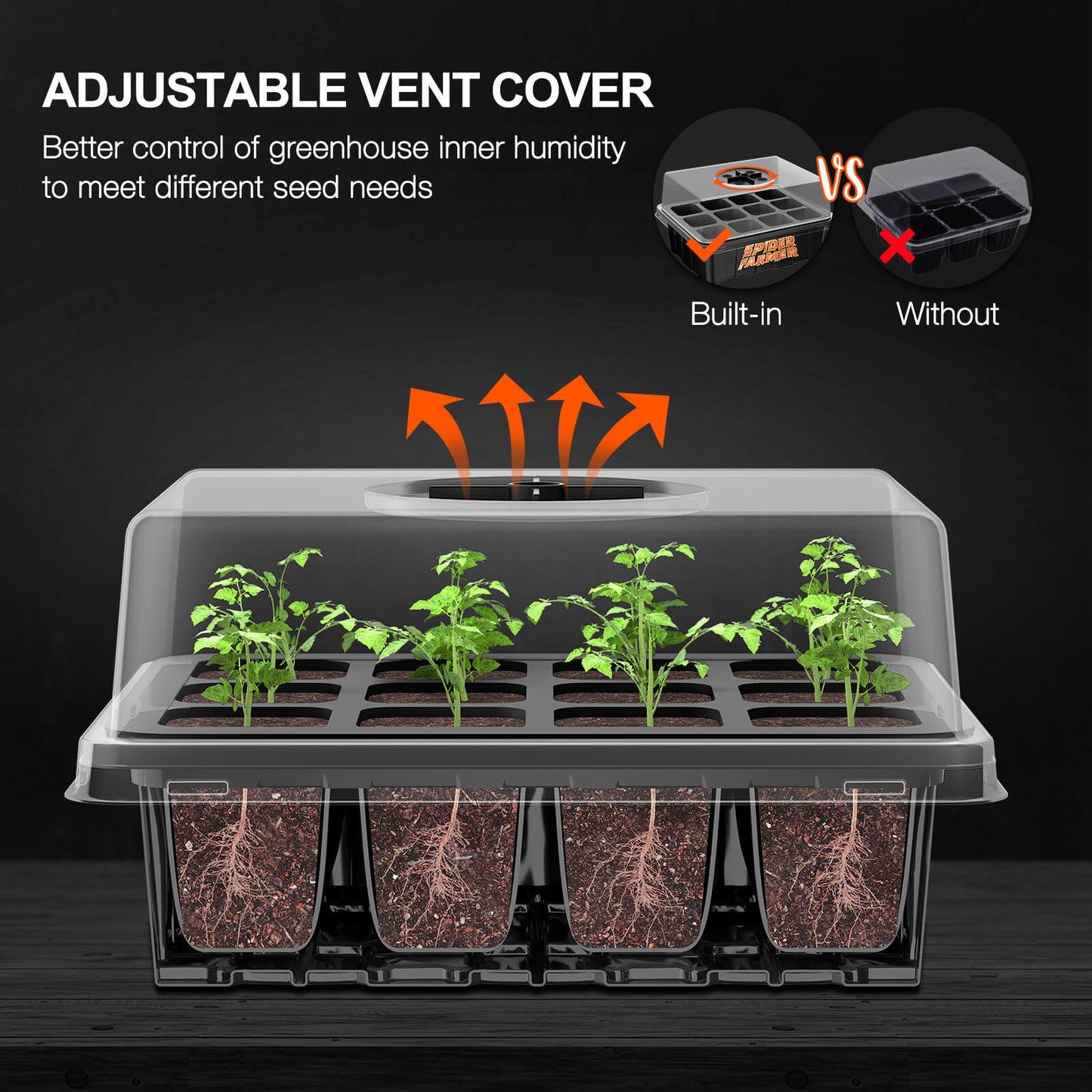 Indoor kweeksysteem met optionele heatmat voor stabiele kiemtemperatuur / Indoor growing system with optional heat mat for stable germination temperature / Indoor Anzuchtsystem mit optionaler Heizmatte für stabile Keimtemperatur