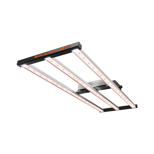 Spider Farmer SE4500 320W LED kweeklamp 2026 met Bridgelux 3030. 2,85 µmol/J, 913 µmol/s output en Bluetooth & WiFi app-bediening. Perfect voor 70×140 cm kweektenten.